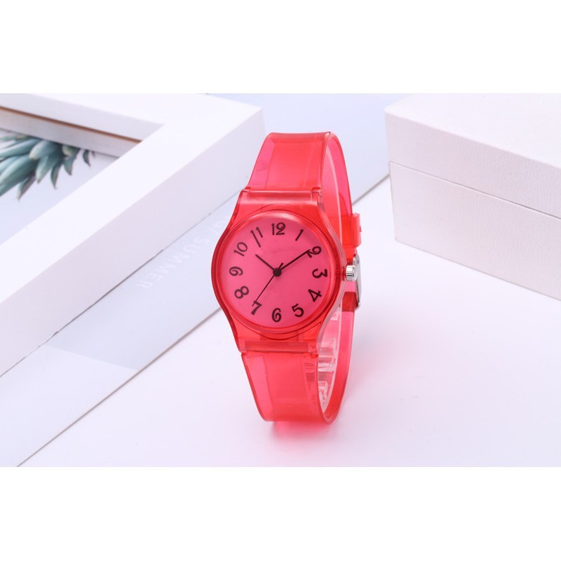 ✅ COD [BBS] Jam Tangan Jelly Angka Rubber Transparan bening Karet arloji import-2