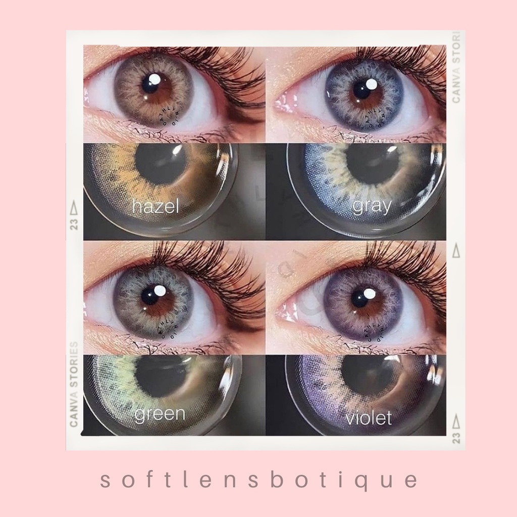 Softlens Diameter Kecil Tanpa Ring 14mm Warna HIjau Ungu Grey Coklat | code : sbdna