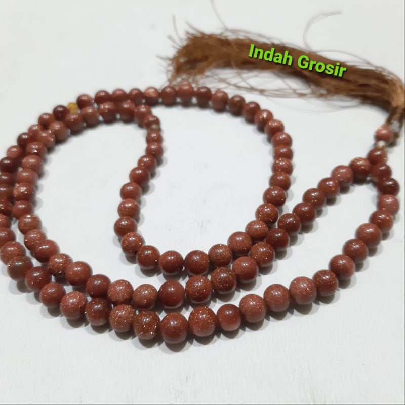 TASBIH BISA BUAT KALUNG BATU PASIR MAS 6MM 99BUTIR ORIGINAL