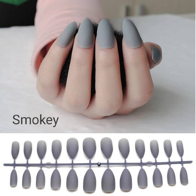 Kuku Palsu Fake Nails Stiletto Matte 24pcs Bagian 1