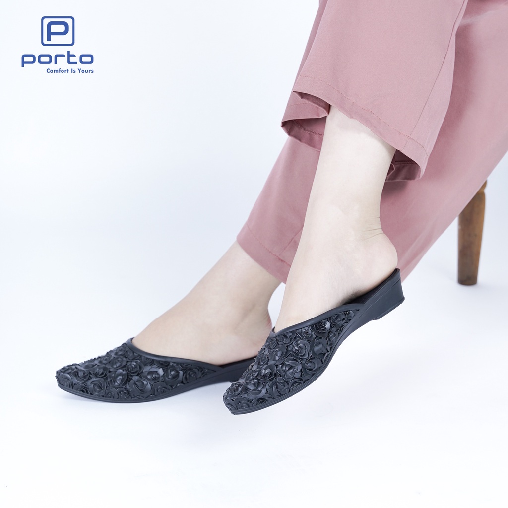 sogo PORTO LADY ROS Sepatu Wanita Wedges Terbaru Sepatu Wanita Cantik Motif Bunga ROS