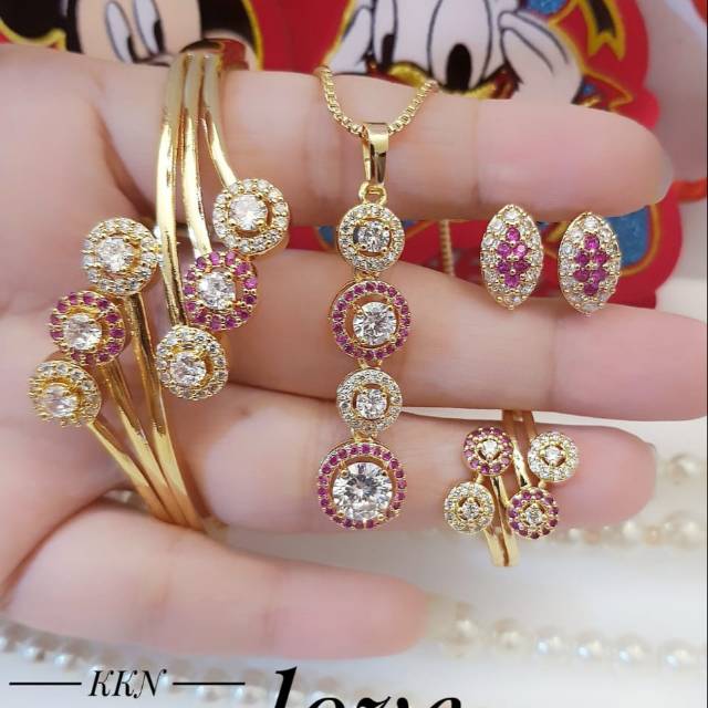 Xuping set perhiasan lapis emas 24k 2101g