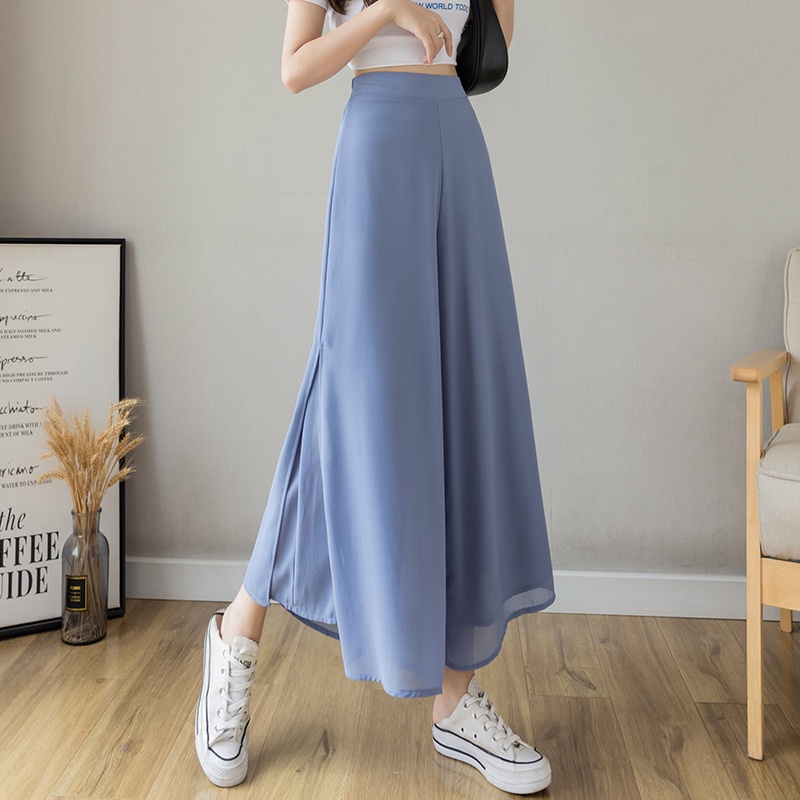 【Blossom】Korean Solid High Waist Wide Leg Pants 7262