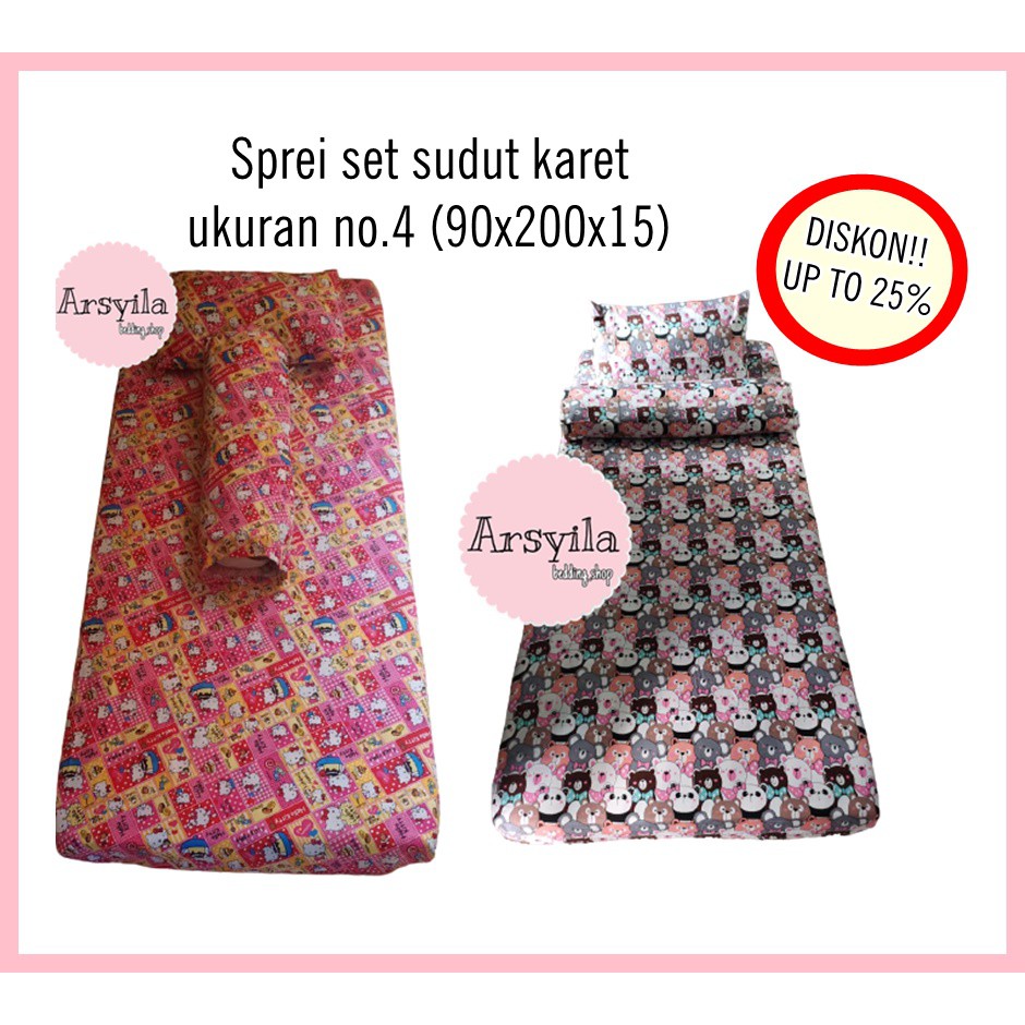 DISKON!!! SEPREI SUDUT KARET 90x200x15
