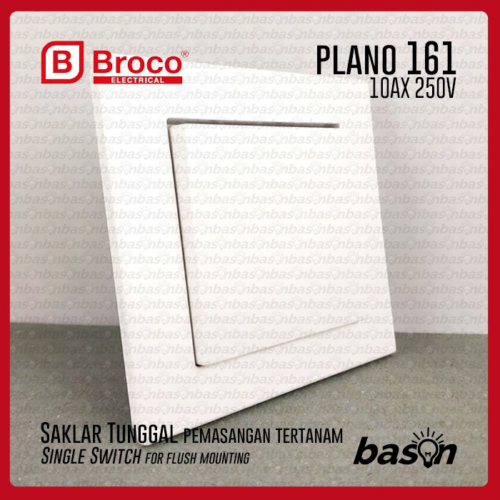 Broco E161 PLANO Single Switch - Saklar Tunggal