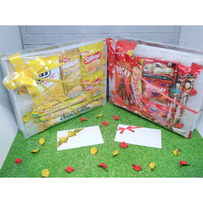 [READY] Snack Box Mini Gift Hamper Birthday Hadiah Kado Ultah Valentine Parcel Lebaran Natal Wisuda (A)