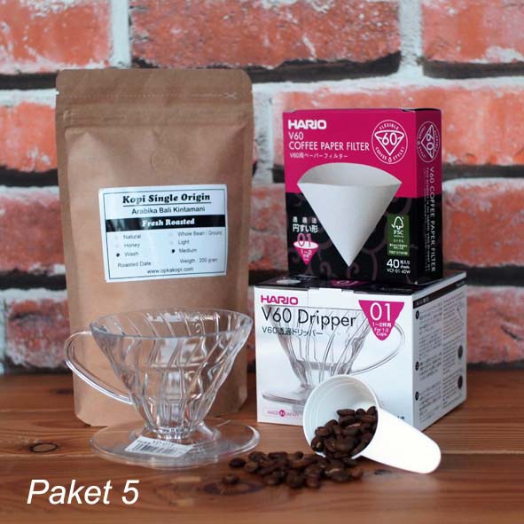 

Hario V60 VD-01T Hario Paper40 Arabika 100Gr Paket 5 - Pour Over