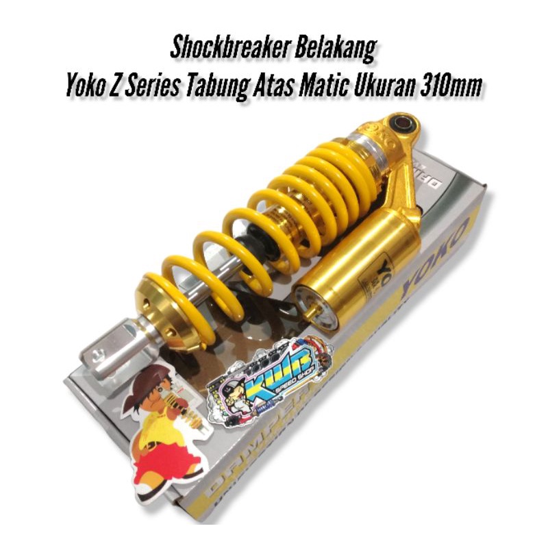 SHOCK BREAKER BELAKANG YOKO Z SERIES MATIC MIO FINO XEON VARIO BEAT TABUNG ATAS UKURAN 310 MM SHOCK SHOK BREKER BELAKANG YOKO TABUNG ATAS YOKO MATIC 310 MM UNIVERSAL BEAT SCOOPY VARIO MIO J MIO M3 SOUL GT MIO BEAT FI ESP SCOOPY FI SEMUA MOTOR MATIC