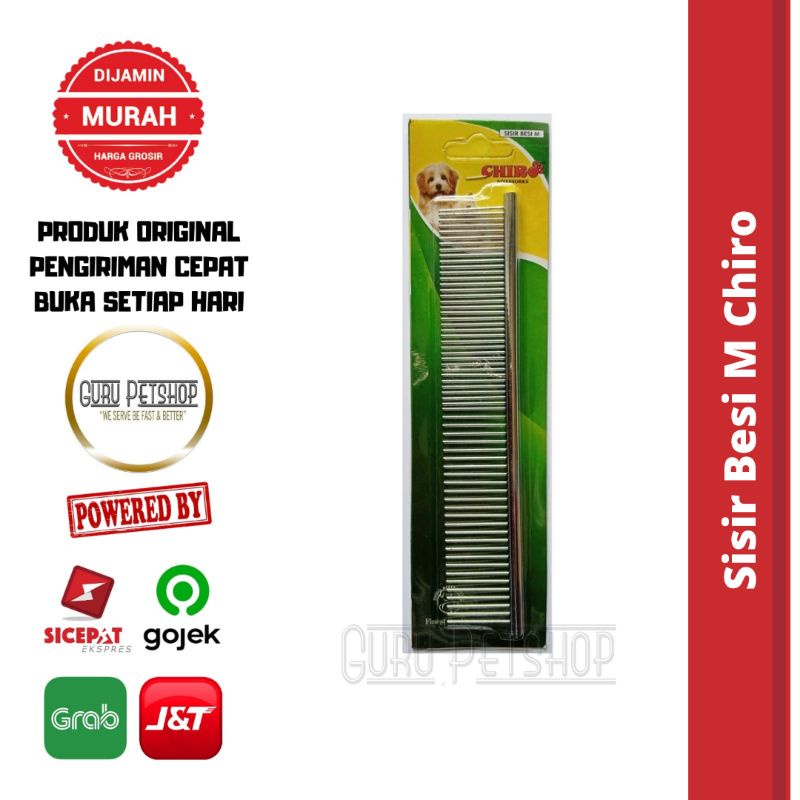 Sisir Bulu Anjing Kucing Ukuran 3,4x19cm / Sisir Grooming Comb Chiro M