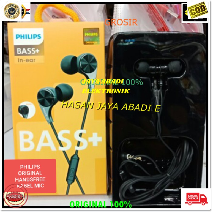 J178 ORIGINAL PHILIPS HEADSET HANDSFREE STEREO SUPER BASS HEADSET HANDSFREE HEADPHONE EARPHONE MUSIC VOKAL AUDIO SOUND EARPOD IN EAR KARET MAGNET KARAOKE MEGA BAS J179  HP stereo dobel bass double bas handsfree nelpon super non earpod hf mic cable kabel