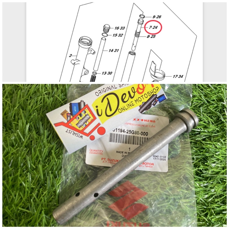 Suling Shock Depan Cylinder Fork Damper Satria Fu Injeksi Raider Fi SGP