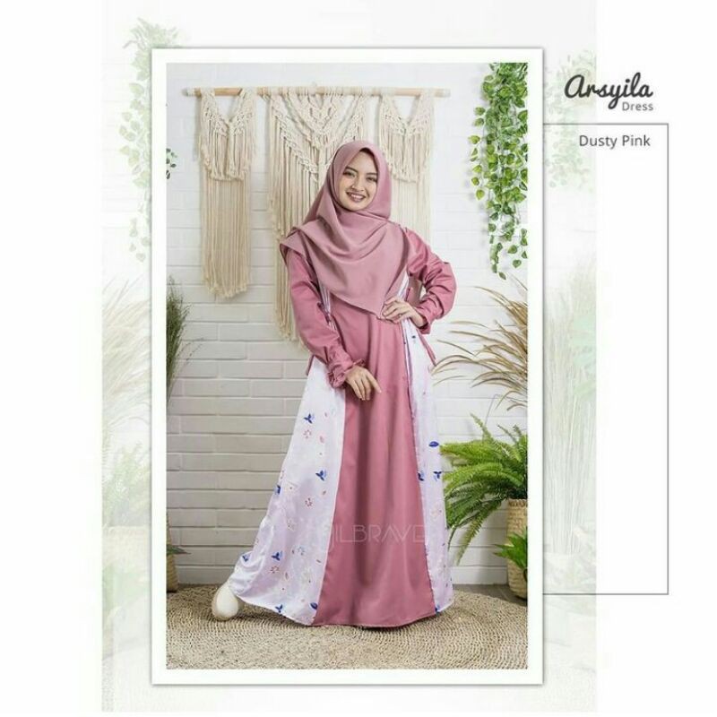 Jilbrave Dress Warna Pink Size S Bunga Bunga