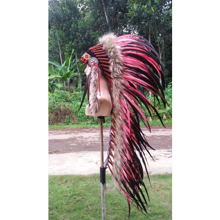 TOPI INDIAN warna bulu ayam