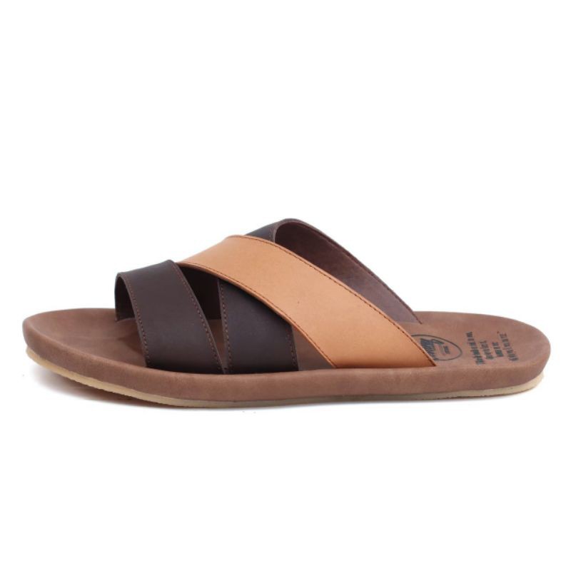 (COD) SANDAL KULIT PRIA 02 CEVANY HITAM COKLAT TAN KULIT SAPI ASLI ORIGINAL