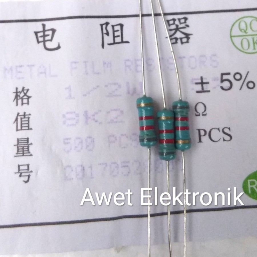 resistor 8k2 ohm 1/2 watt resistor 8k2 1/2w resistor 8K2 1/2W