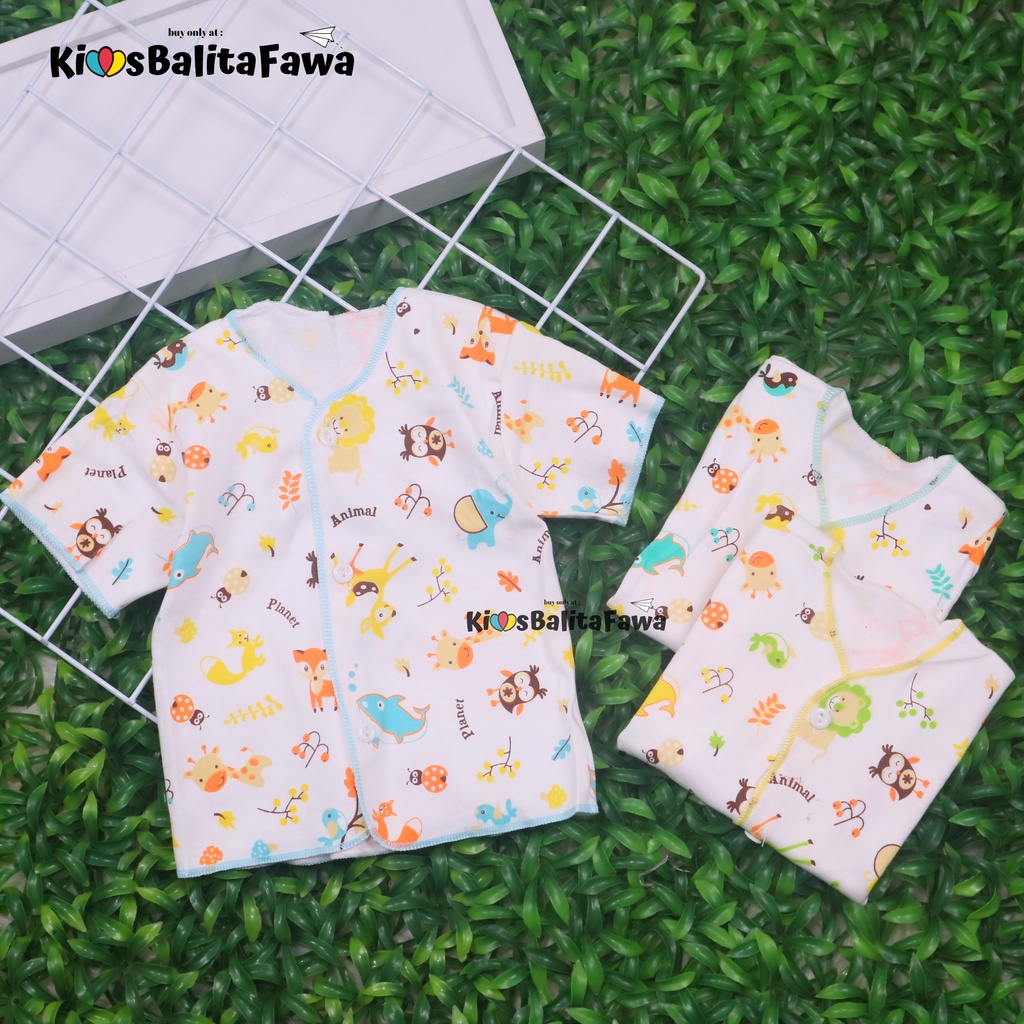 ( ISI 6-12 PC ) Atasan Kancing Bayi SNI Lengan Pendek / Baju Bayi Branded New Born Laki Perempuan Babycinnamon