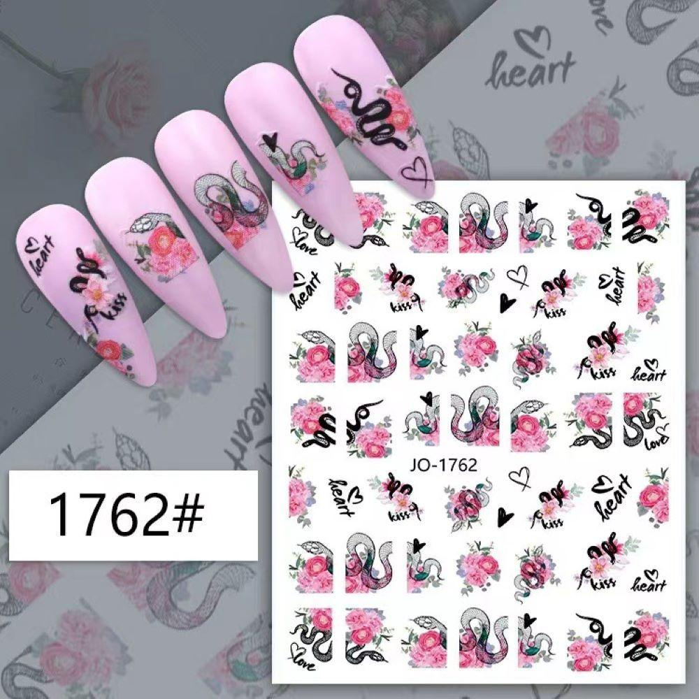 Solighter Nail Art Sticker Stiker Kuku 3D Keren Manicure Skeleton