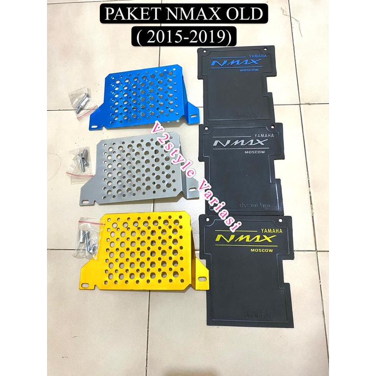 PAKET COVER RADIATOR YAMAHA NMAX OLD + MUDFLAP KARBON NMAX 155 LAMA TUTUP RADIATOR SET BAUT DAN BOSHIONG PNP BIRU MERAH SILVER GOLD KARET PENAHAN LUMPUR KARPET PELINDUNG MESIN DINAMO KUNING ALAS KOLONG SPAKBOR CARBON THAILAND 2015 2016 2017 2018 2019