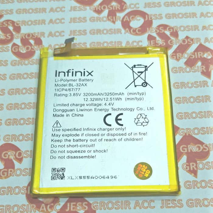 Baterai Battery Original INFINIX Zero 4 , X555 , Kode Batre BL-32AX , BL32AX