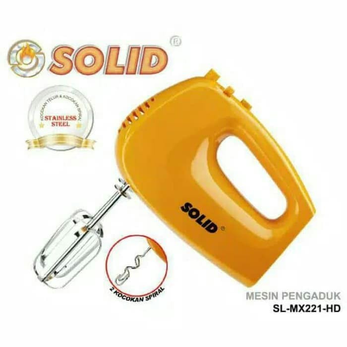 SOLID Hand Mixer 5 Speed MX 221 / Mixer Adonan Kue - Garansi 1 Tahun