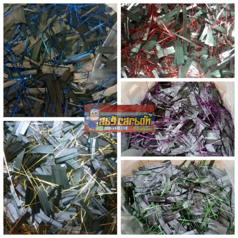 Karbon Forged Carbon Forged  Serat Metalik Warna Untuk Campuran Serat Karbon Forged