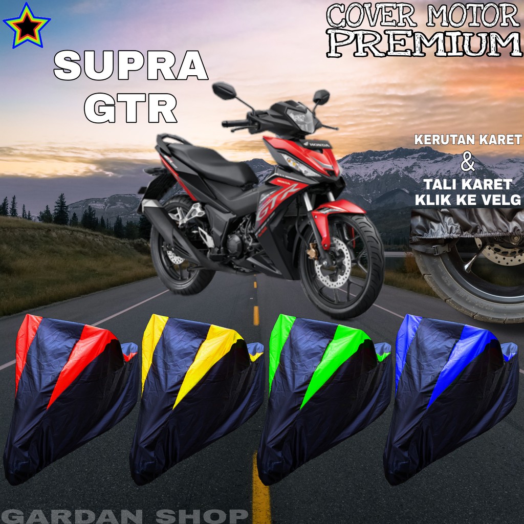 Sarung Motor SUPRA GTR Hitam KOMBINASI Body Cover Penutup Pelindung Motor Supra PREMIUM