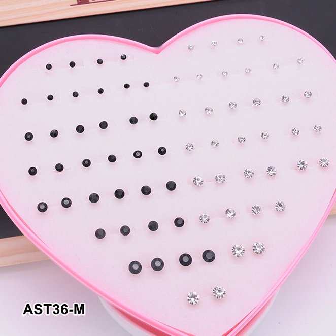 Anting SET 36 Tusuk Berbagai Bentuk Women Earrings Set-M