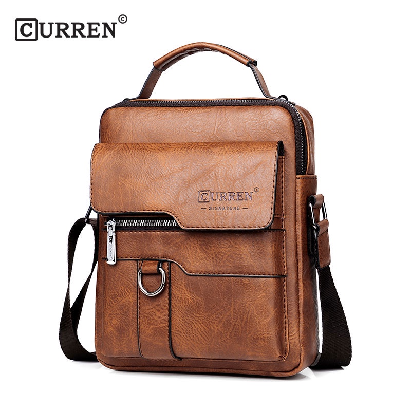 CURREN 8642 Tas Selempang Pria Kulit Messenger Anti Air CURRENOS