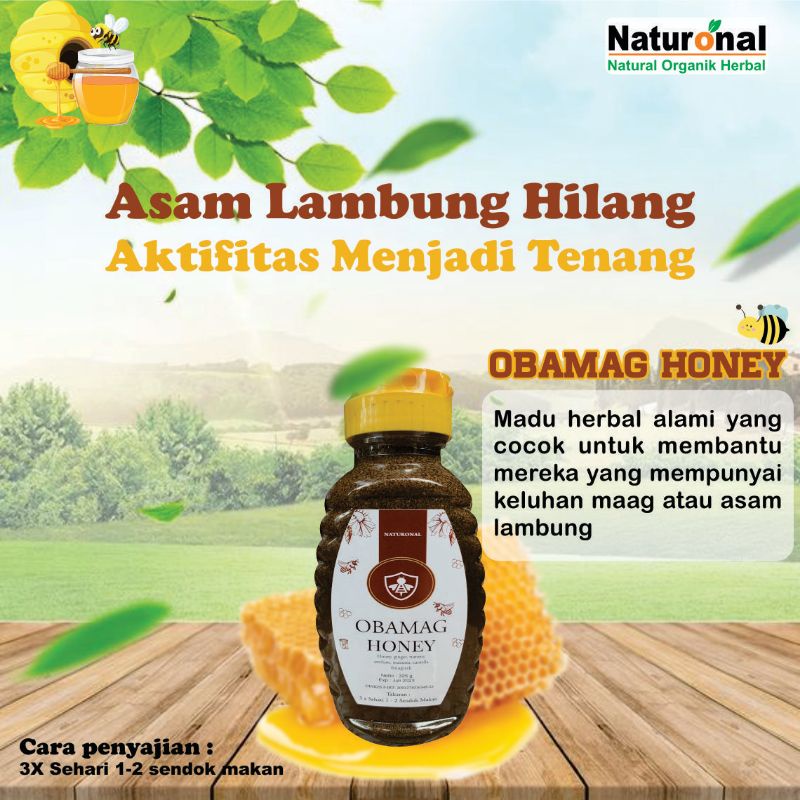 

OBAMAAG HONEY - Madu Herbal Alami Atasi Asam Lambung, Maag, Gerd, Tukak Lambung, Perut Begah / Halal / 100% Alami
