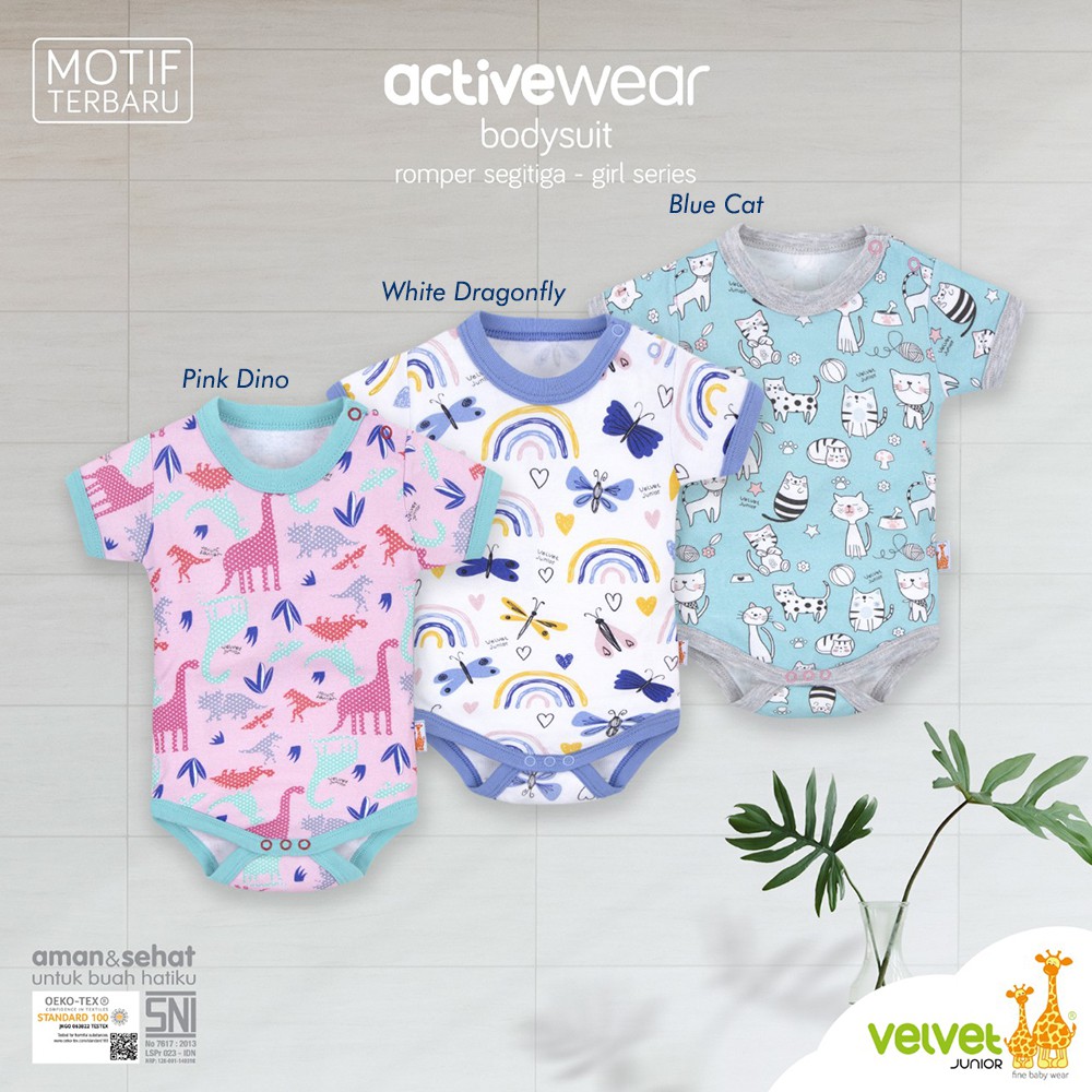 Jumper Bayi perempuan laki laki Premium Velvet ACTIVE WEAR NB S M L Bodysuit Pendek Romper Segitiga Segiempat new born