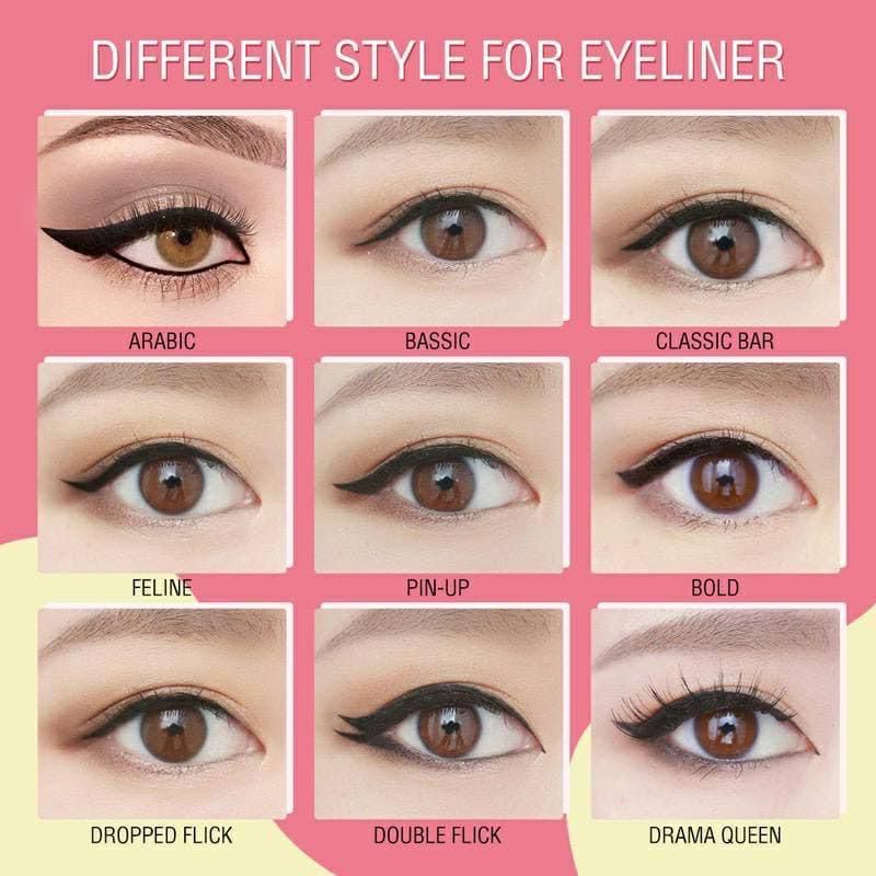 CmaaDu 2in1 Eyeliner Stamp Wing Eyeliner Liquid Waterproof Stamp Eyeliner 2 in 1 Eyeliner Spidol