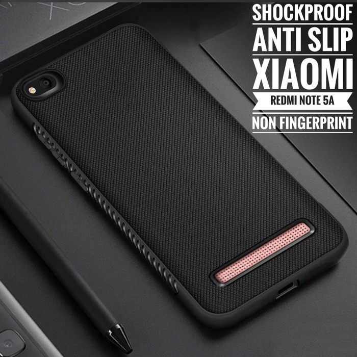 Xiaomi Redmi Note 5A Case Shockproof Anti Slip Slim Black Matte Casing - Hitam