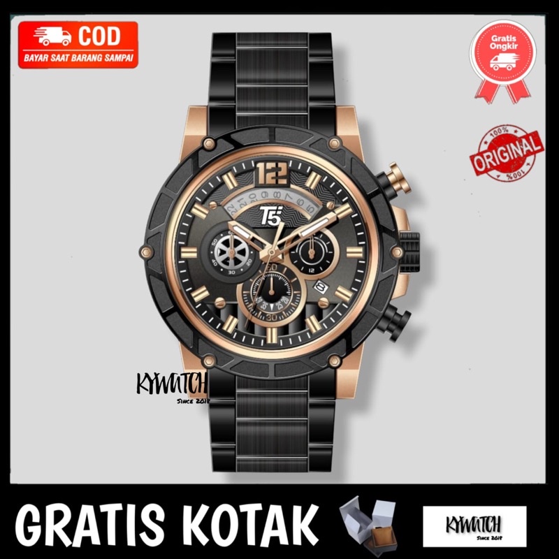 T5 H3813 JAM TANGAN COWOK PRIA 35mm GRATIS BOX