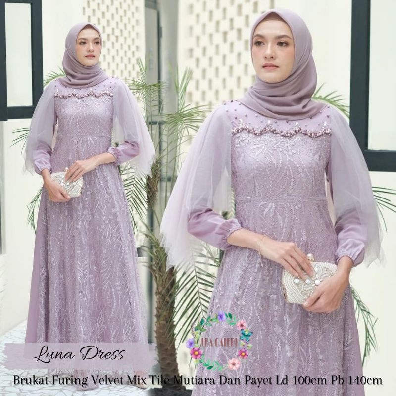 LUNA DRESS LUCIA DRESS STELLA MAXY GAMIS KONDANGAN BRUKAT GAMIS PESTA BRIDESMAID GAMIS WISUDA DRES M