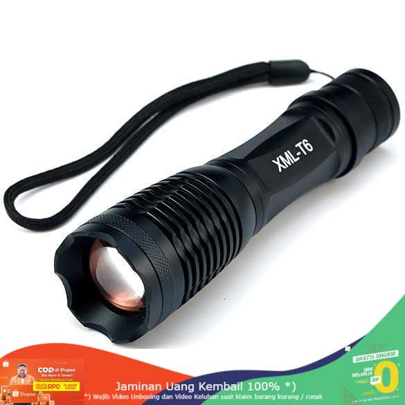 (BISA COD) RVOSTR LED Senter LED Tactical Cree XM-L T6 8000 Lumens - F18