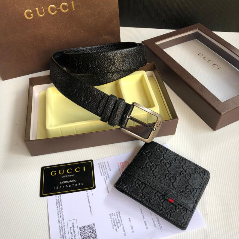 

BELT BRANDED SET WALLET FREE BOX + PAPERBAG