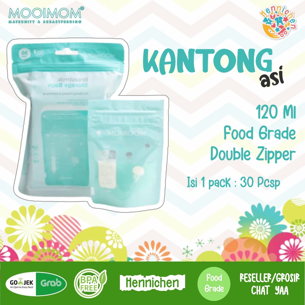 Mooimom KANTONG ASI MOOIMOM Breastmilk Storage Bags 120ml - 1 packs isi 30pcs