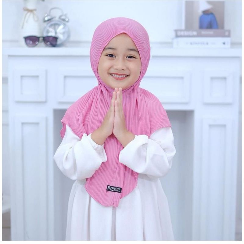 New Arrival Jilbab Bergo Plisket Anak Premium Usia 3-6 tahun
