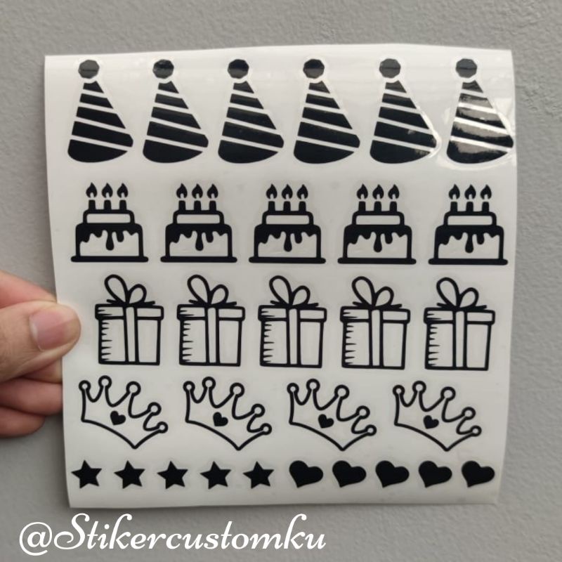 Sticker Aksesoris Balon PVC Stiker Emot Stiker Cutting