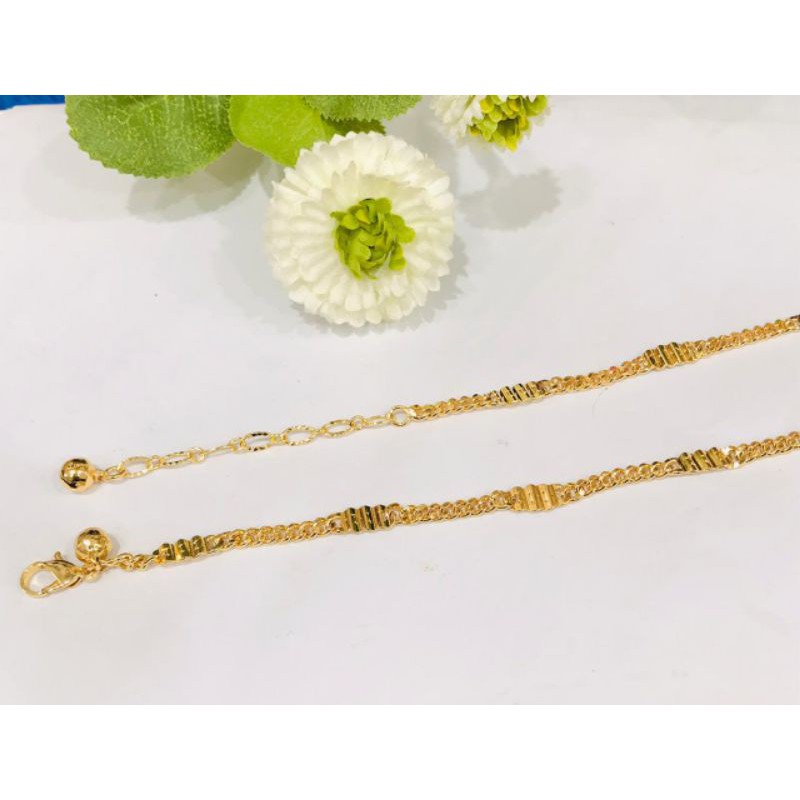 GELANG TANGAN WANITA DEWASA TITANIUM GOLD MOTIF PILIHAN LAPIS EMAS 24 K