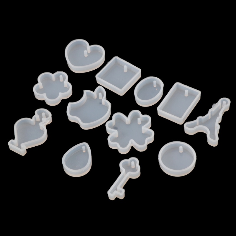 SIY  12pcs Silicone Jewelry Mold Resin Making Pendants Necklace Bracelet Earrings DIY