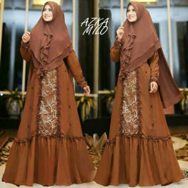 (RBN) Set gamis Azka syar'i busui + jilbab syar'i