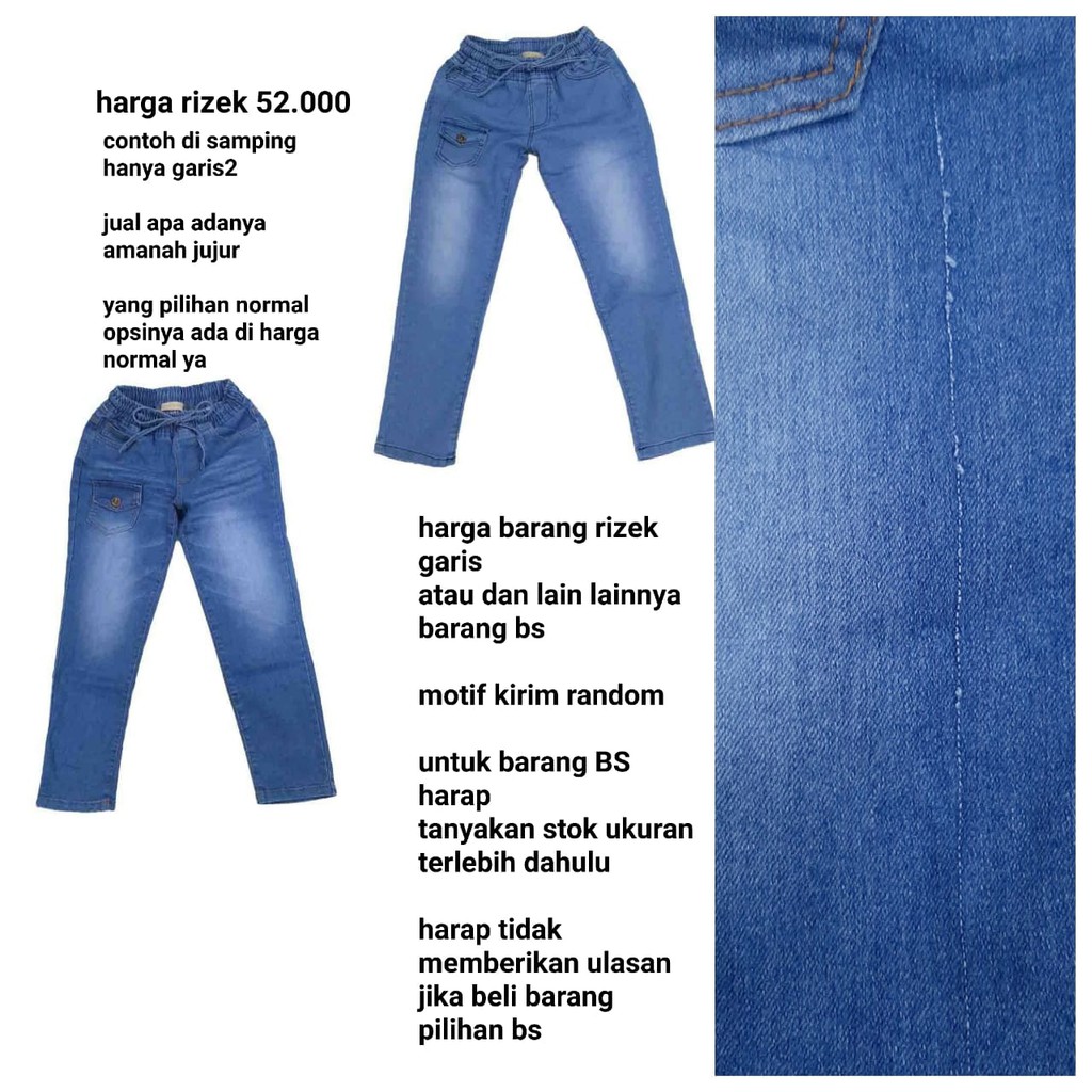 Harga BARANG RIJEK/GARIS JEANS ANAK PEREMPUAN 3-15 THN