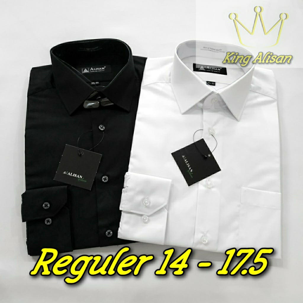 Kemeja Alisan Lengan Panjang Hitam & Putih