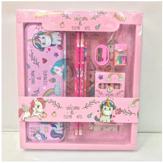 

100%NEWBRAND KJ !! STUDY SET STATIONERY PENSIL SET PAKET ALAT TULIS SEKOLAH KRKTER SPIDERMAN/ FROZEN/UNICORN 8015 NEW