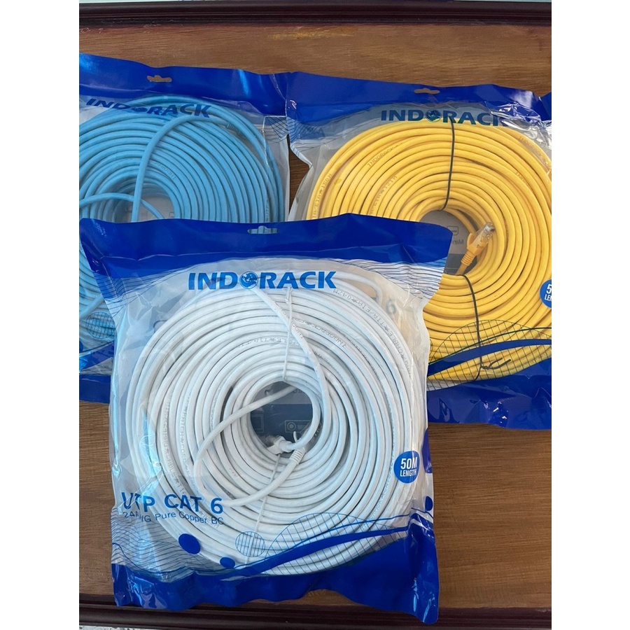 INDORACK Patch Cord CAT6 KABEL LAN Utp 50 Meter RJ45 Networking