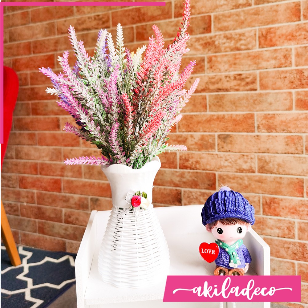 Bunga Artificial Plastik Dekorasi Rumah Setangkai Bunga Lavender Artificial Hias (HANYA BUNGA)-1