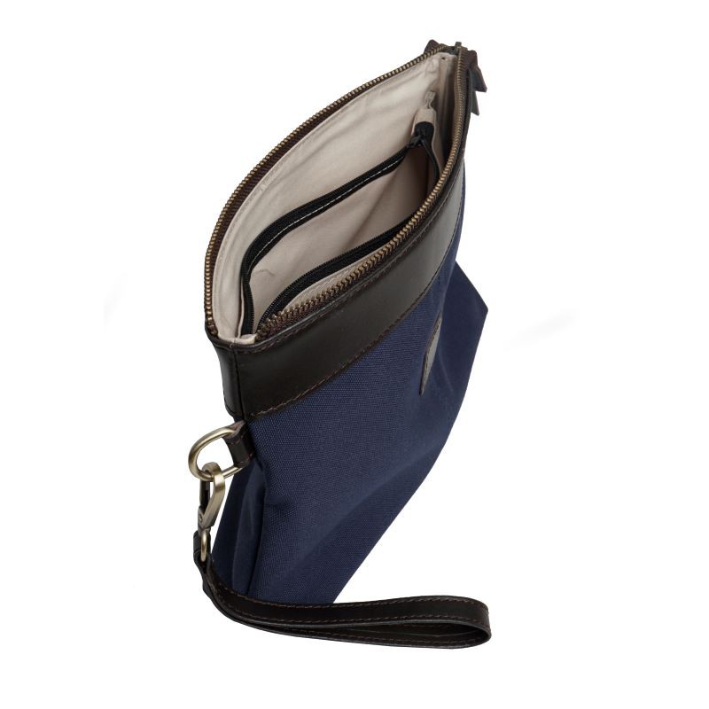 Tas Tangan Handbag Clutch Eastmovin Oliver Pouch Cewek Cowok Biru Navy Kanvas TEBAL Kulit ASLI