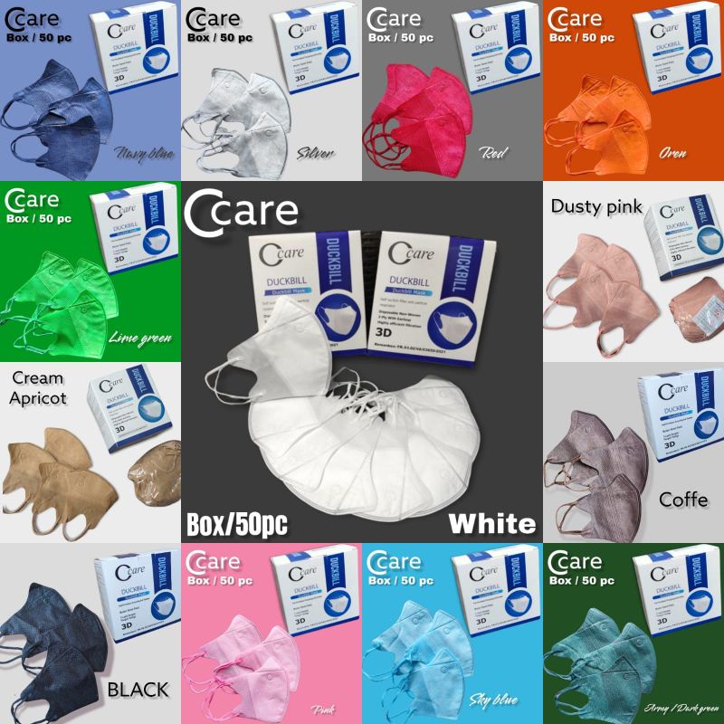 READY STOK MASKER DUCKBILL C CARE CCARE ISI 50 LBR RAINBOW PELANGI EMBOSS