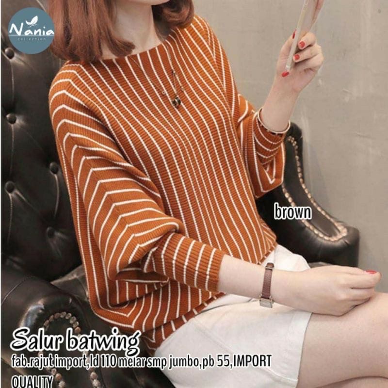 Baju Rajut Wanita BATWING SALUR - Atasan Rajut Wanita Jumbo - Fashion Wanita